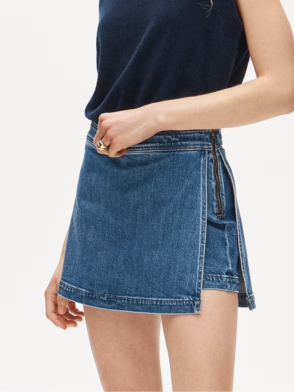 J. Crew Dark Blue Denim A-Line Skirt